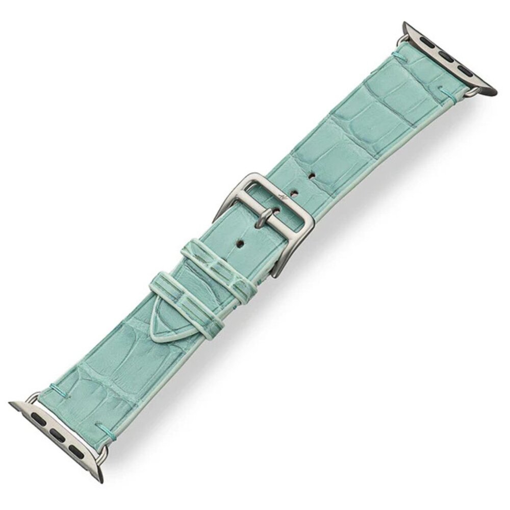 Unique Exotic Leather Strap – Genuine Alligator - Ultramarine Green Color - Picture 5 of 6